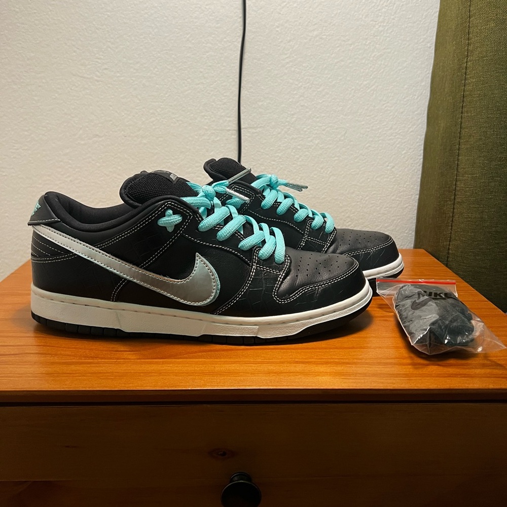 Nike Dunk SB Black Diamond Tiffany, Size 10